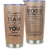 Boss Gifts for Men - Bosses Day Gifts for Men - Christmas Birthday Appreciation Gift for Bosses from Employee - Manager Leader Principal Boss Day Gift Ideas for Him - 20 oz Stainless Steel Tumbler