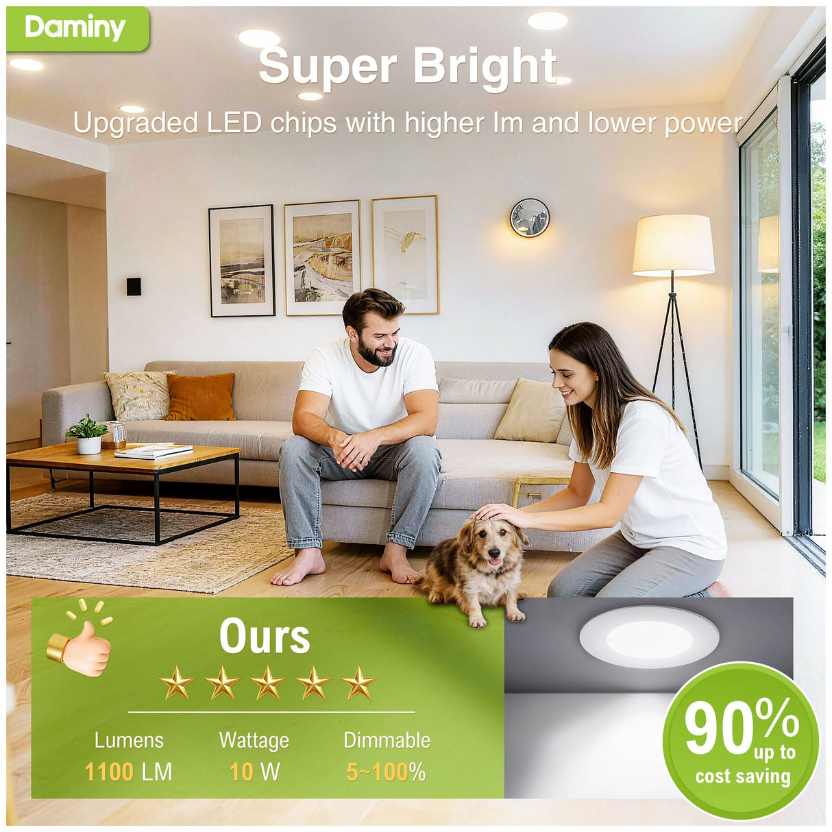 DAMINY 24 Pack 6 Inch LED Recessed Lighting with Junction Box,5CCT,Ultra-Thin Recessed Light,10W 1100LM, Dimmable Canless Wafer Ceiling Light, High Brightness
