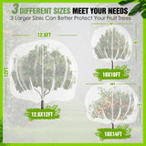 10 X 10FT Large Fruit Tree Netting, Tree Nets for Fruit Trees with Zipper and Drawstring, Insect Netting Barrier for Garden Blueberry Bushes Cherry Peach Apple Protection from Squirrels Birds Pests