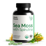 Atlantic Naturals Sea Moss with Spirulina Superfood Capsules - Multivitamin Supplement Supports Healthy Iron and Immune Health, Alternative to Seamoss Gel and Powder - Irish Sea Moss Capsules (120 ct)