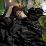 Bedsure Black Soft Warm Fleece Halloween Blanket Queen Size 90"x90"
