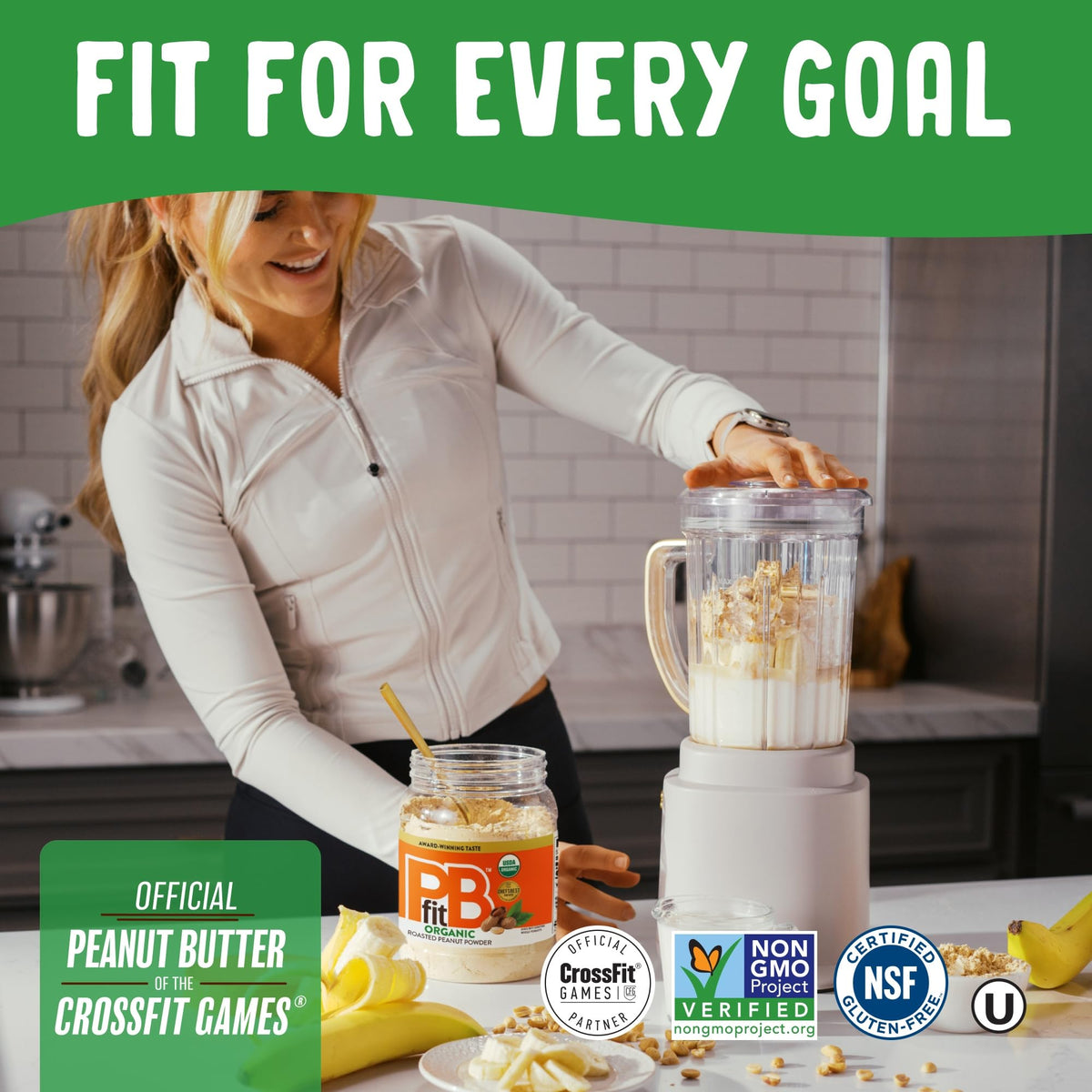 PBfit Organic Peanut Butter Powder 30 Oz, Peanut Spread with 7g Protein