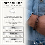 RTZN Brown Leather Bracelet for Men Premium Artisan Handcrafted Double Strand Braided Mens Bracelet (Medium)