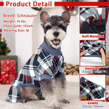 XPUDAC 4 Pack Dog Pajamas for Small Dogs Cats Plaid Doggie Clothes Puppy Onesies Christmas Pajamas Jumpsuits Pet Pjs Shirt Apparel Medium, Red Green Beige Grey