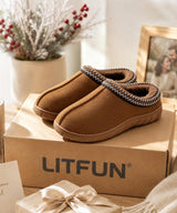 Litfun Men's Memory Foam Fuzzy Slippers Indoor Outdoor Winter House Shoes