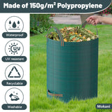Mokani Reusable Yard Waste Bags, 79 Gallon Lawn and Leaf Bags 3 Packs, Heavy Duty Garden Bags With Reinforced Handles, Camping Yard Recycling Leaf Bag for Leaves