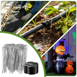 200Pcs Garden Stakes Staples Kit, 100Pcs 6 Inch U-Shaped Landscape Staples, 100Pcs Fixing Gasket for Weed Barrier Fabric, Ground Cover, Holding Fence and Artificial Turf