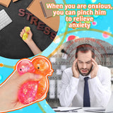 Meooeck 12 Pcs Duck Stress Relief Toys Stress Balls for Adult Mini Glitter Duck Squeeze Fun Fidget Toys Animal Balls Cute for Birthday Party Office Christmas Stocking Stuffer Gift ADHD Autism Anxiety