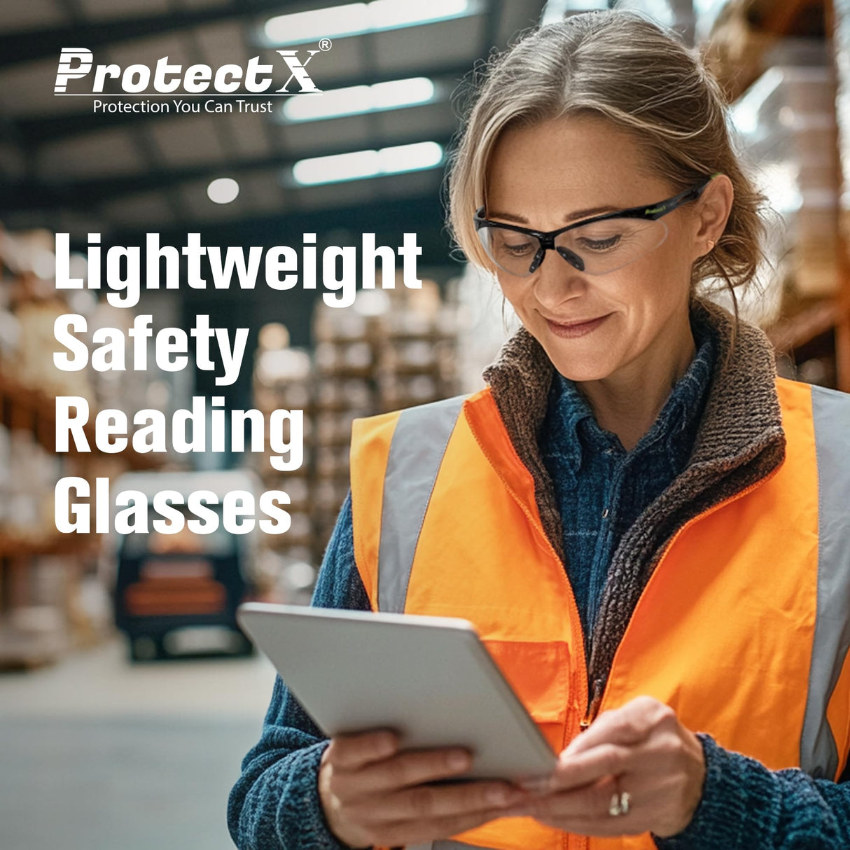 ProtectX Bifocal Safety Glasses 1.5 Diopter, Safety Glasses with Bifocal 1.5, Bifocal Safety Readers for Men Women, ANSI Z87.1 Rated