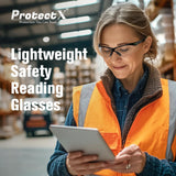 ProtectX Bifocal Safety Glasses 1.5 Diopter, Safety Glasses with Bifocal 1.5, Bifocal Safety Readers for Men Women, ANSI Z87.1 Rated