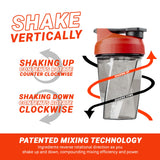 HELIMIX 1.5 Vortex Blender Shaker Bottle Holds Upto 20oz | No Blending Ball or Whisk | USA Made | Portable Pre Workout Whey Protein Drink Shaker Cup | Mixes Cocktails Smoothies Shakes | Top Rack Safe