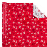 WRAPAHOLIC 30 Inch Jumbo Reversible Christmas Wrapping Paper - 30 Inch x 100 Feet Jumbo Roll Red White Reindeer and Snowflake Wrapping Paper for Christmas, Holiday, Party