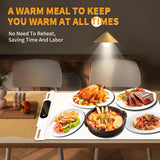 Food Warming Mat,Fast Heating Silicone Electric Warming Tray With 3 Level Temperature and 3 Level Timer, Roll Up Buffet Hot Plates Heat Pads, Portable Foldable Food Warmer For Parties Home white