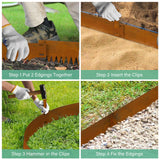 Ganeekiron Metal Landscaping Edging, 6Hx40L Inch 6-Pack Rustic