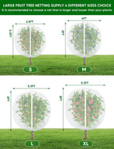 Fruit Tree Netting for Cicadas - with Zipper 4Pcs 5 x 4FT Garden Bird Netting for Blueberry Bushes with Drawstring,Insect Plant Protection Mesh Net Bags for Tomato,Cicada,Animals (4, 4 x 5 FT)