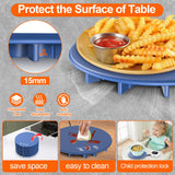 Upgrade Food Warming Mat,6-in-1 Silicone Warming Mat for Food-Fast Heating Electric Warming Tray with 3 Timer & Temp Settings,Portable Food Warmer for Parties Buffet,Raised Feet Protects Table (Blue)