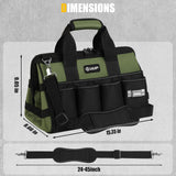 UUP Heavy Duty Tool Bag 15-Inch, 16-Pocket Portable Empty Tool Box Organizer, Big Storage Toolbox Organization, Soft Handle Large Zipper Carrying Toolbag, Father Day Gifts for Him Dad Men, Green