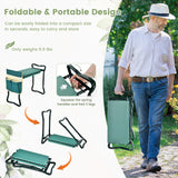 Goplus Garden Kneeler and Seat, Heavy-Duty Garden Bench w/Large Tool Pouch, Widen EVA Foam Kneeling Pad, Portable Gardening Gift for Women Men Seniors, Foldable Garden Stool for Kneeling & Sitting