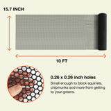 Maporch Plastic Chicken Wire Fencing for Pet Protection - 15.7" x 10ft, Black HDPE Mesh - Garden Fence Animal Barrier for Dogs, Cats and Rabbits (2-Pack)