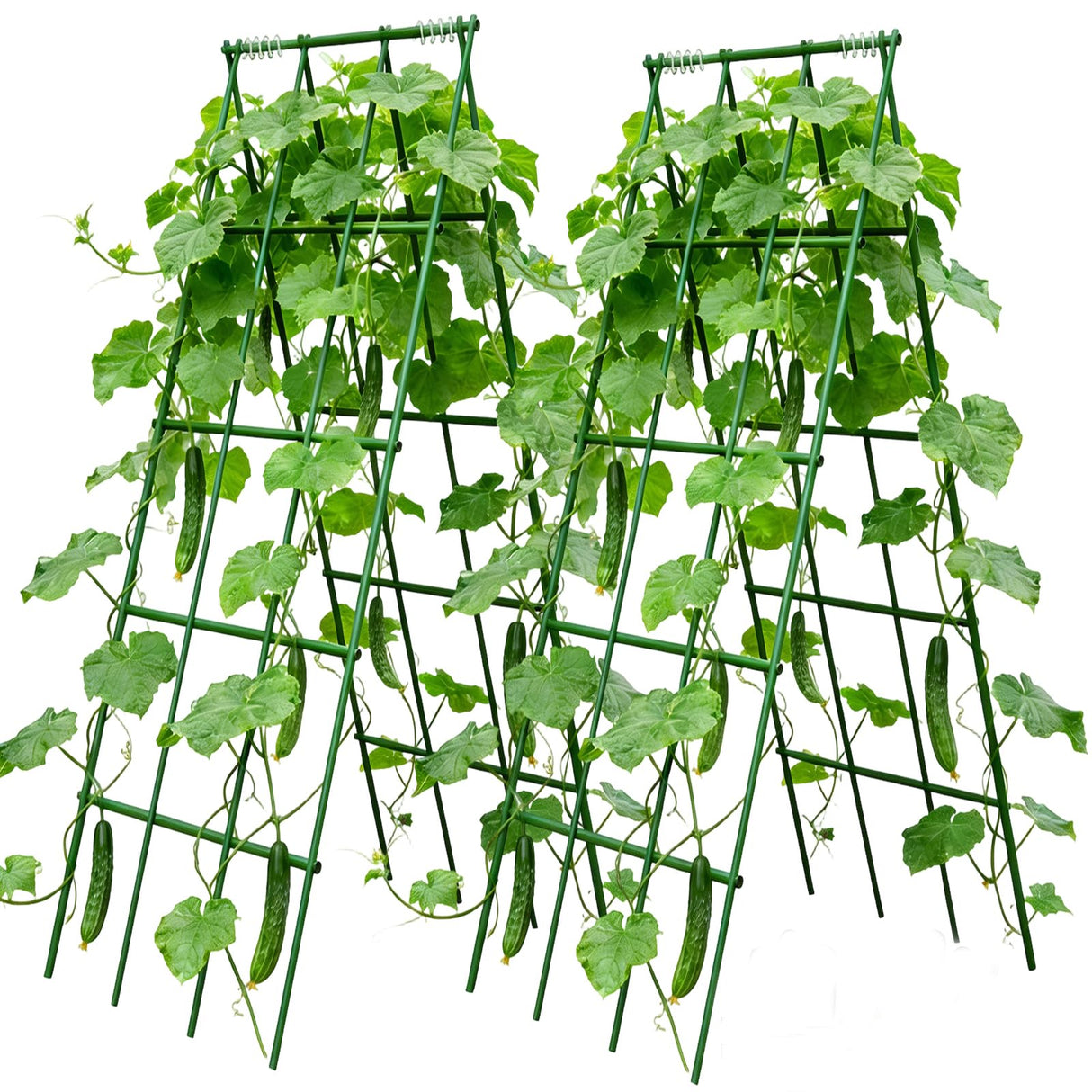 Heavy Duty Cucumber Trellis,2 Pack,No AssemblyGarden Trellis for Climbing Plants Outdoor,Cucumber Trellis, A-Frame Vegetable Frame,Vegetables Peas Beans Squash Cucumber