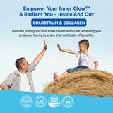 Inner Brightness Bovine Colostrum & Collagen Powder for Gut Health, Immune Support, Hair Growth & Beauty Supplement, Sugar Free – IgG, Probiotics, Vitamin B12, C, D3 – Unflavored, 30 Servings