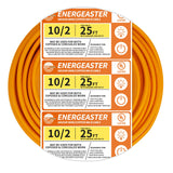 Energeaster 10/2 NM-B Wire,with Ground Indoor Electrical Copper Wire，10 Gauge Wire 2 Conductor Non-Metallic Sheathed Copper Cable(25FT Orange)