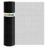 GoldPeak Black Hardware Cloth 1/2 inch 48 inch x 100 Foot 19 Gauge - Vinyl Coated Welded Wire Mesh Roll Chicken Wire Fencing Garden Fence Tree Guard Hardware Mesh Wire Fence Roll