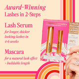 Grande Cosmetics 2-Step Lash System Set, GrandeLASH-MD & GrandeMASCARA Conditioning Peptide Mascara for Fuller, Healthier, Longer-Looking Lashes