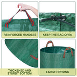 Remiawy Reusable Yard Waste Bags, 3 Packs 72 Gallons Lawn and Leaf Garden Bags with Reinforced Carry Handles Heavy Duty Garden Waste Bags Camping Yard Recycling Trash Bags for Debris Leaves Grass