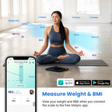 Etekcity Smart Scale for Body Weight and BMI, Bathroom Digital Electronic Weighing Scale for People, Bluetooth Free VeSync APP Connection, Rounded Corner, Accurate to 0.1lb/0.05kg, 400 lbs, Black