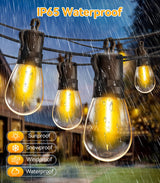 TBOSW Outdoor String Lights Patio LED Light Outside - 20M 18+1 S14 LED with Remote Control 65ft Porch Lighting IP65 Waterproof