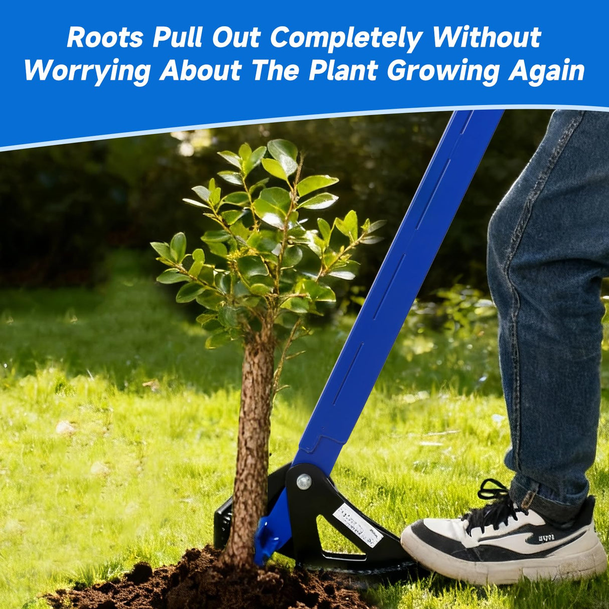 Pvirbravoo Sapling Puller Tool - Heavy Duty Tree Root Puller for ¼ to 1-3/8" Woody Stems | Fully Uproots Trees & Shrubs | Ergonomic Garden Tool for Landscaping, Farming, Forestry