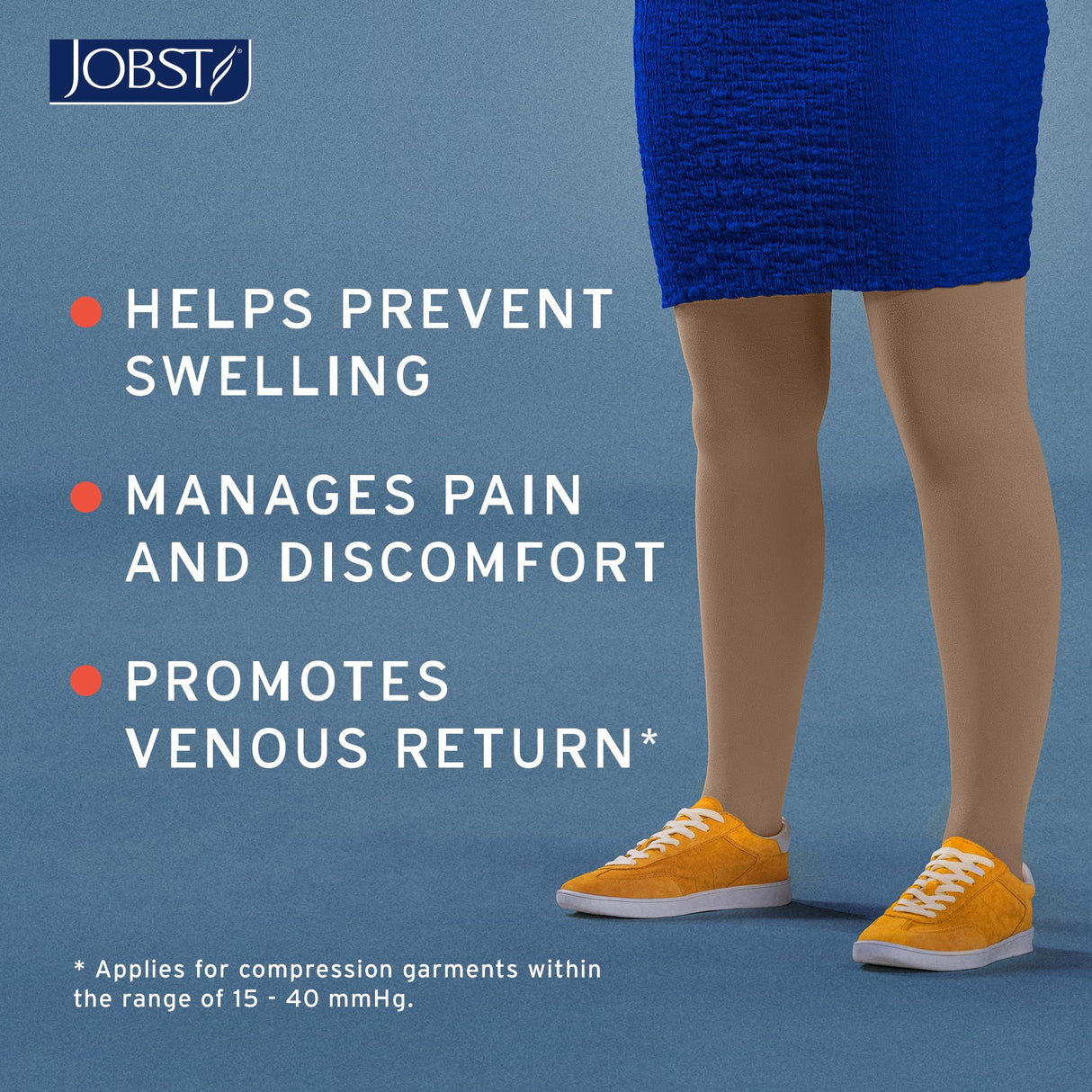 JOBST Relief 20-30 mmHg Thigh High Compression Stockings with Silicone Band, Closed Toe, Beige, Medium