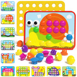 AMOSTING Button Art Toy, Color Matching Pegboard for Kids Ages 3+
