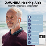 Hearing Aids, Hearing Aids for Seniors with Noise-Cancelling, OTC Hearing Aids Rechargeable, Hearing Amplifiers with 8 Volume Levels & 4 Hearing Modes, 160-Hour Battery Life, Clear Sound (Black)