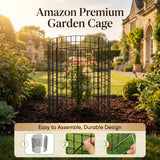 10 Packs Plant Protectors from Animals, 30Pcs 12"x 16" Large Metal Wire Mesh Garden Plant Cages for Outdoor Gardening, Chicken Wire Cloche Plant Cages for Rabbits with Zip Ties & Stakes(Black)
