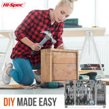 Hi-Spec 54pc General Household Tool Set – Home & Garage Hand Tool Kit with Toolbox Storage Case for DIY, Basic Repairs, Apartment, First-Time Homeowner & Everyday Home Maintenance