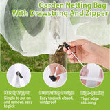 2 Pack Large Fruit Tree Netting, 8X8FT Garden Net, Zipper, Drawstring