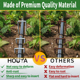 HOUYA 200 Pack Landscape Staples 4 Inch 12 Gauge Garden Stakes Galvanized Garden Staples Ground Pins Anti-Rust Ground Stakes for Weed Barrier, Irrigation Tubing, Yard Lawn, Landscape Fabric
