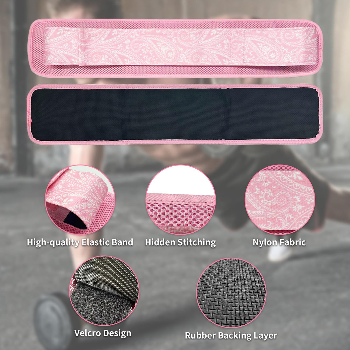 Hip Thrust Belt – Heavy Duty & Secure Glute Trainer with Non-Slip Rubber Extra Padding for Dumbbells, Kettlebells & Plates – Ideal for Gym, Home, & On-the-Go Workouts (Pink)