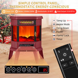 Electric Fireplace Heater 22 in Freestanding Fireplace Stove Infrared Fireplace RealSmart with 3D Flame Effect Remote Control, Timer, Overheating Protection Heater for Indoor Use Black (Christmas Red)