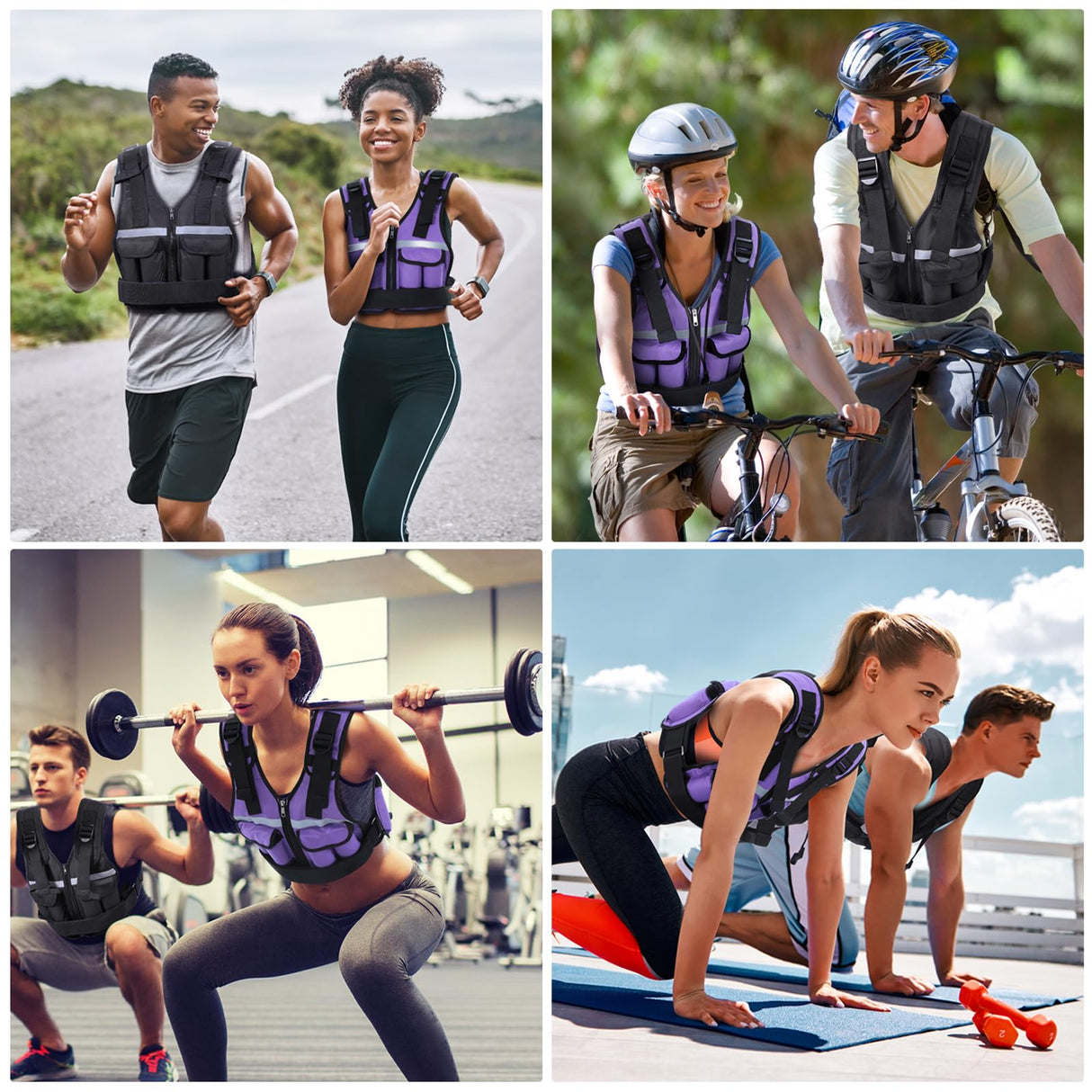 Adjustable Weighted Vest Weights Set: Sportneer 2 4 6 8 10 12 14 16 18Lbs Body Weight Vests 9 In 1 Fast Adjust Running Vest for Men Women Gym Home Workout Fitness Exercise Strength Training 2-18 Lbs Purple