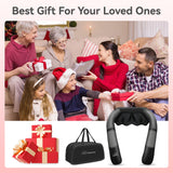 Snailax Rechargeable Neck Massager with Heat, Shiatsu Back and Neck Massager, Cordless Portable Deep Kneading Shoulder Massage Pillow, Gifts for Dad Mom