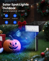 Koicaxy Solar Lights Outdoor Waterproof 4 Pack IP65, 9 Light Modes, Higher Charging Efficiency, Auto On/Off Solar Spotlights for Outside Garden Decor Yard Pathway Patio Holiday Christmas - RGB Light