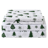 Printed Queen Size Sheet Sets, Christmas Holiday Bed Sheets Queen, Brushed Microfiber Fitted Sheet with 15" Deep Pocket for Queen Size Bed, Christmas Reindeer Patterned Sheets & Pillowcase Set