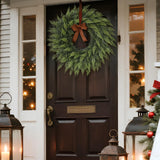 24" Lifelike Touch Artificial Cedar Wreath for Front Door Christmas Decor