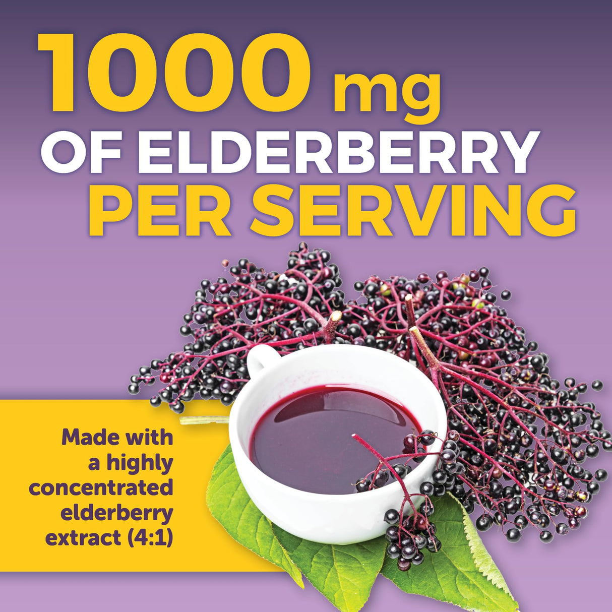 Viva Naturals Elderberry with Vitamin C and Zinc (120 Capsules) - 1000mg Sambucus Elderberry Immune Support Supplement, Black Elderberry Capsules for Adults, Elderberry Vitamins - 2 Months Supply