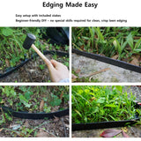 No Dig Durable Garden Landscape Edging Kit, 2" Tall Black Plastic Lawn Border for Landscaping, Flower Gardens, Lawn (100FT+ 120pcs Anchoring Spikes, Black)