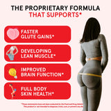 Peach Perfect Creatine Monohydrate Powder, Pink Lemonade, Glute Builder Creatine for Women with Collagen, BCAAs, 5g Vegan Micronized Creatine per Serving, for Energy, Muscle Support, 30 Servings