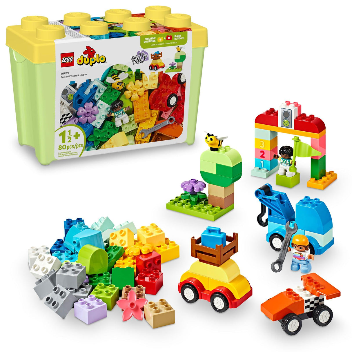 LEGO DUPLO Classic Cars and Trucks Brick Box Building Blocks - Learning & Educational STEM Toys for Toddlers, Ages 1.5+ Years - Develops Fine Motor Skills - Gift for Christmas - 10439